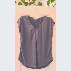 Steel Grey V Neck Top